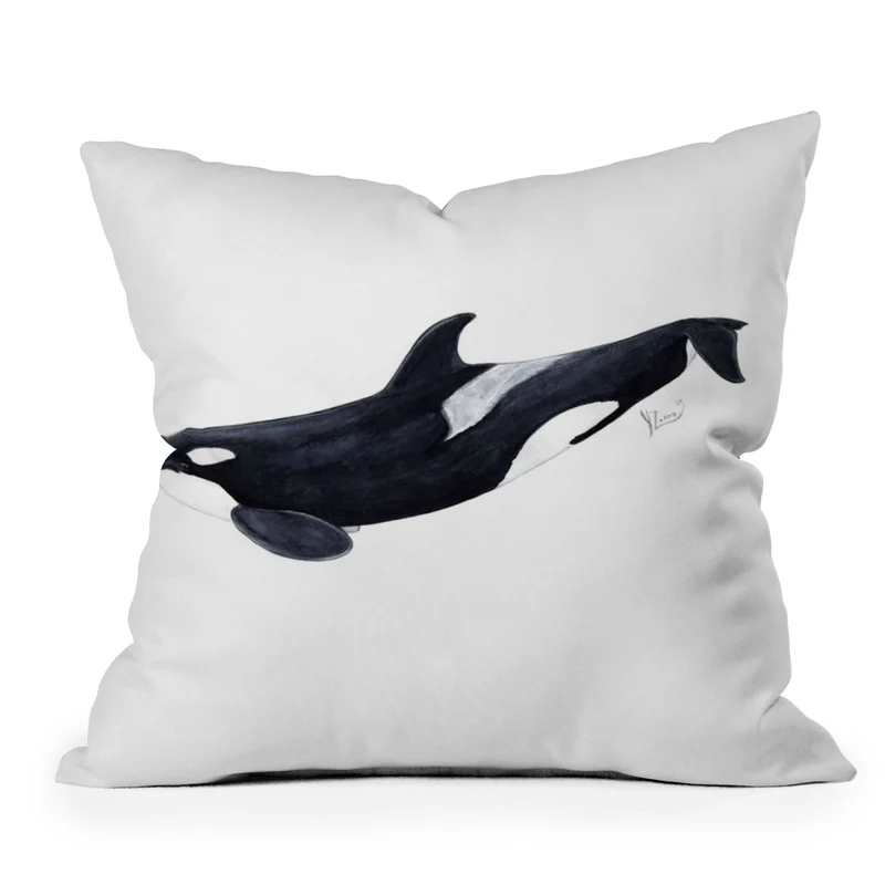 Orca killer whale Orcinus orca Throw Pillow