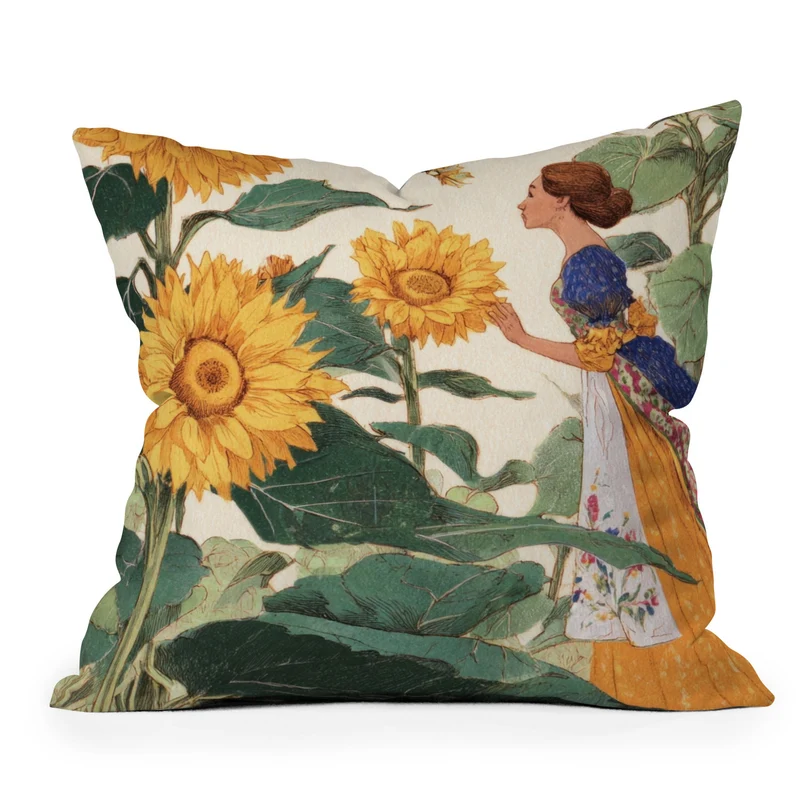 Sunflower Serenade Throw Pillow