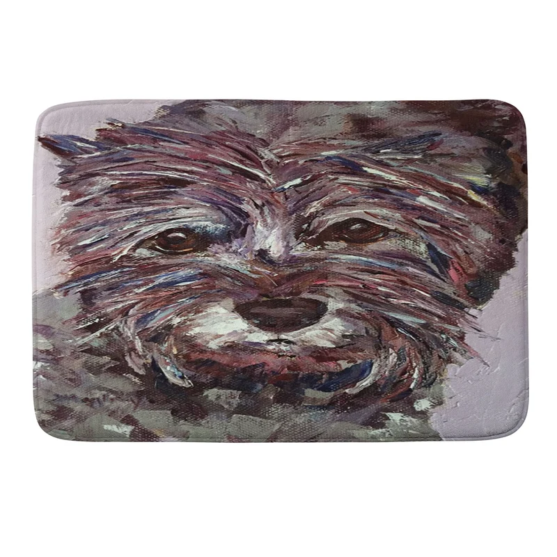 Colorful Canine Portrait Bath Mat