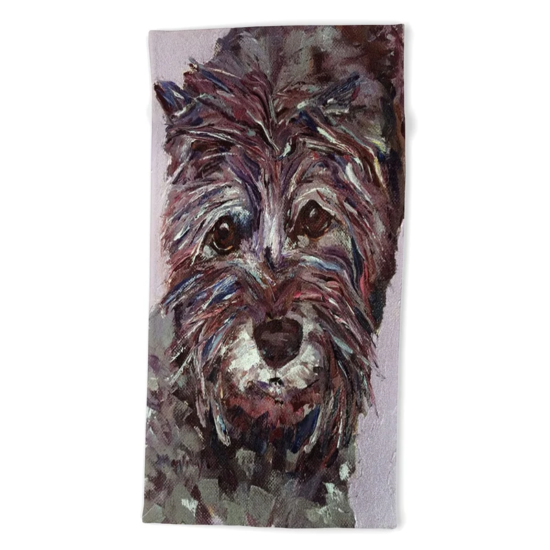 Colorful Canine Portrait Bath Towel