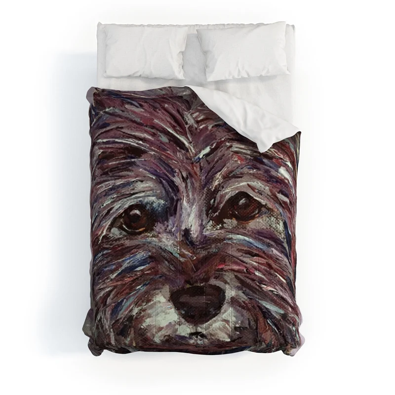 Colorful Canine Portrait Comforter