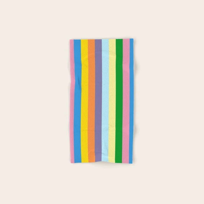 Fun Stripes Colorful Vertical Pattern Bath Towel
