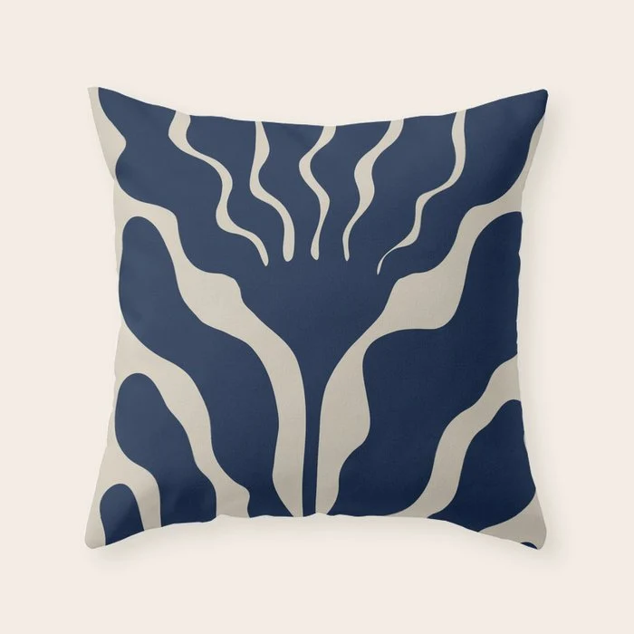 Day Bloom - Blue Throw Pillow