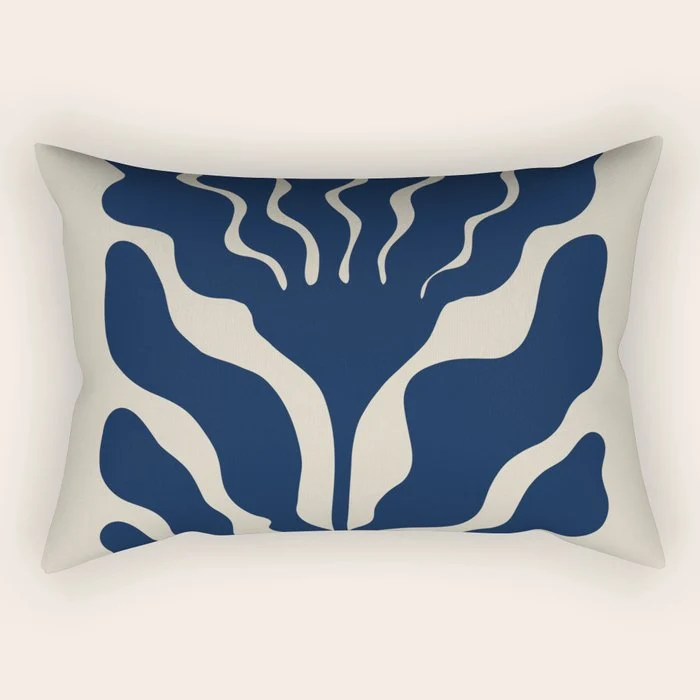 Day Bloom - Blue Rectangular Pillow