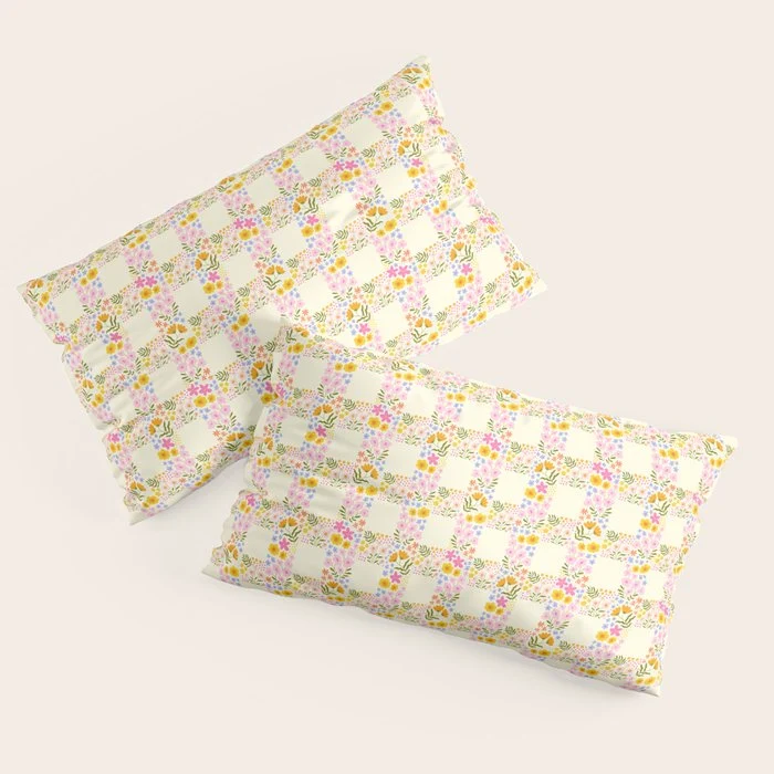 Vintage geometric flower art pattern Pillow Sham