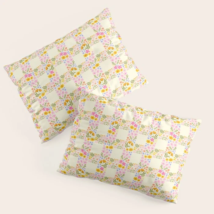 Vintage geometric flower art pattern Pillow Sham