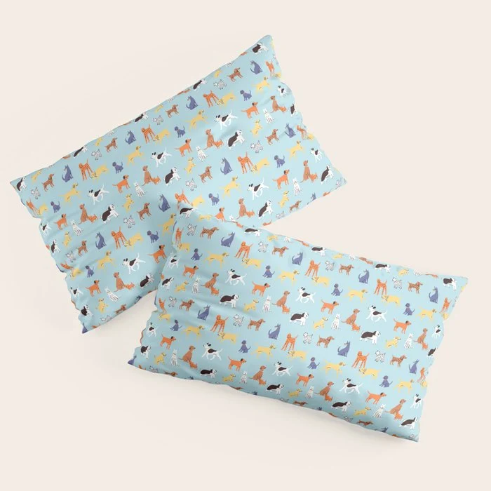 Funny dog animal cartoon art pattern Pillow Sham