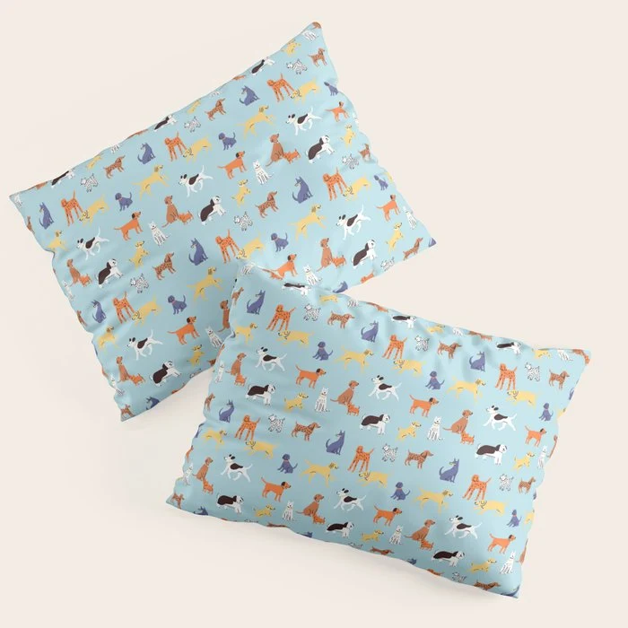 Funny dog animal cartoon art pattern Pillow Sham