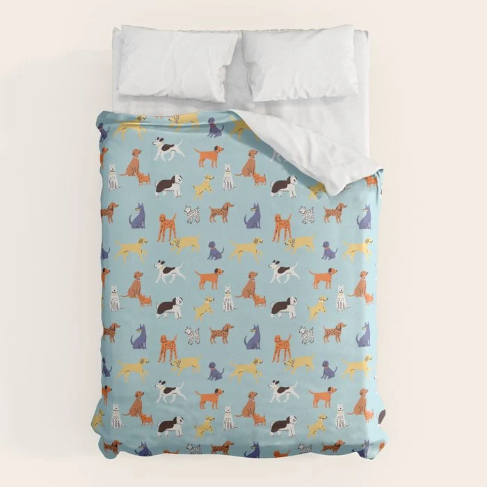 Funny dog animal cartoon art pattern Duvet Cover