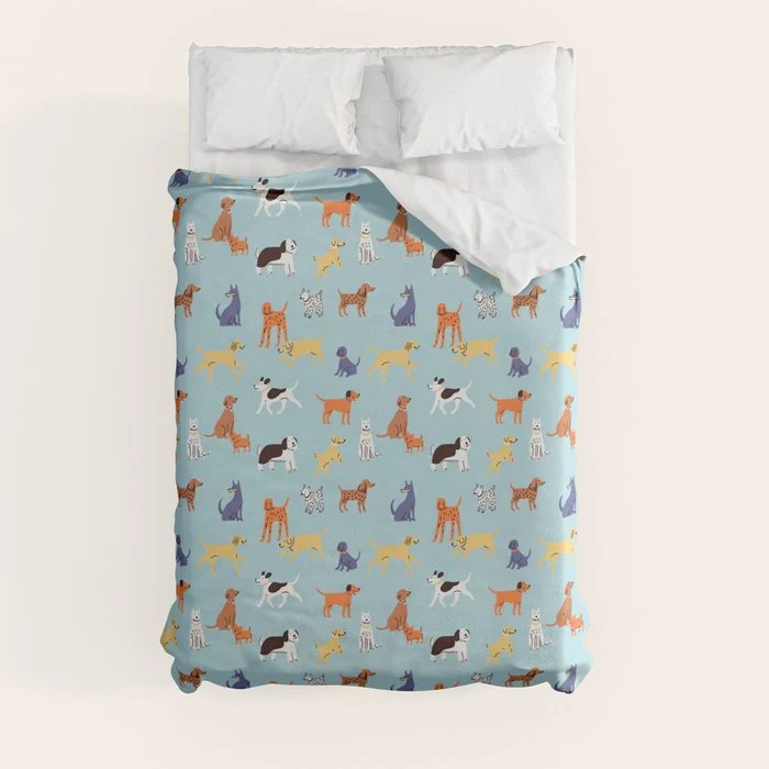 Funny dog animal cartoon art pattern Duvet Cover