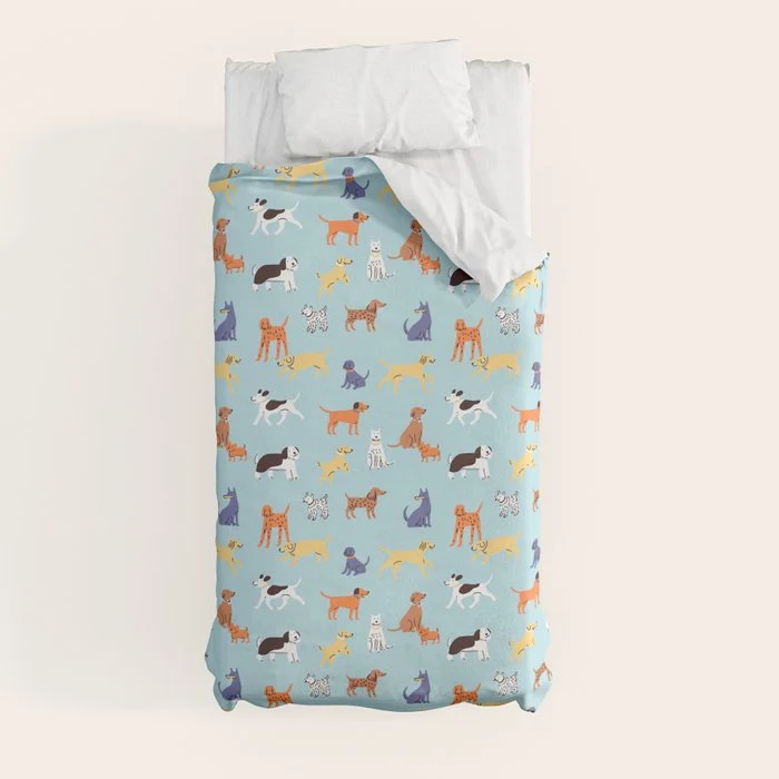 Funny dog animal cartoon art pattern Duvet Cover