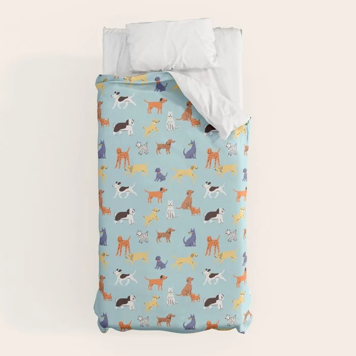 Funny dog animal cartoon art pattern Duvet Cover