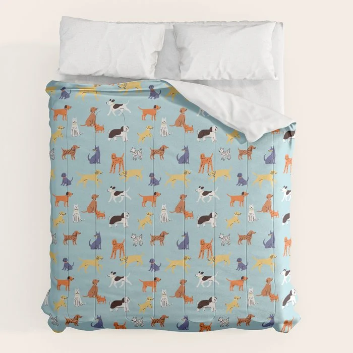 Funny dog animal cartoon art pattern Comforter