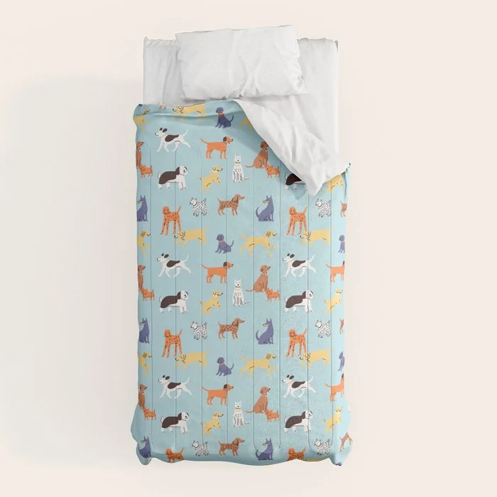 Funny dog animal cartoon art pattern Comforter