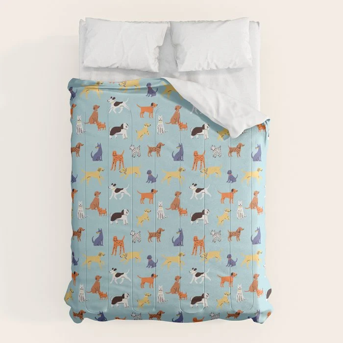 Funny dog animal cartoon art pattern Comforter