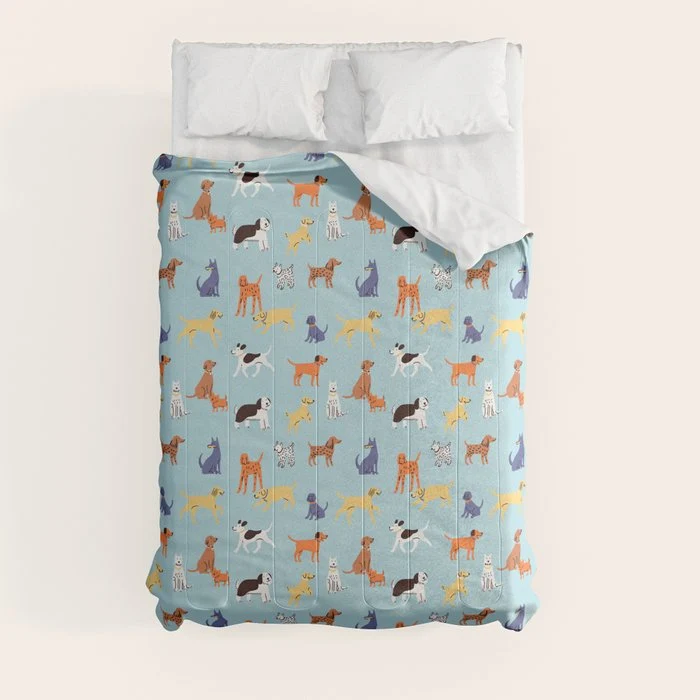Funny dog animal cartoon art pattern Comforter