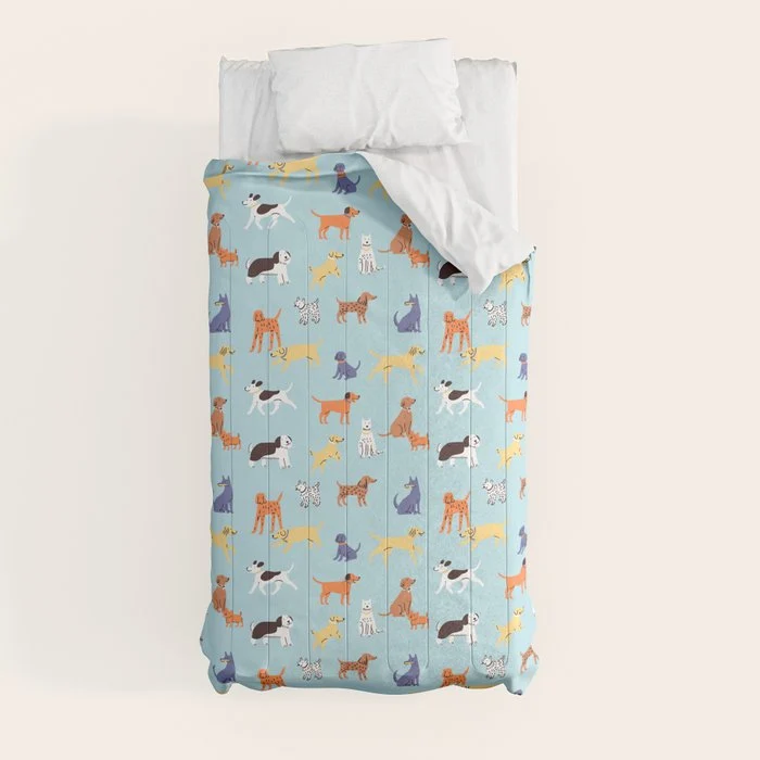 Funny dog animal cartoon art pattern Comforter