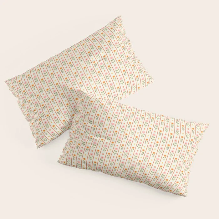 Vintage geometric flower art pattern Pillow Sham