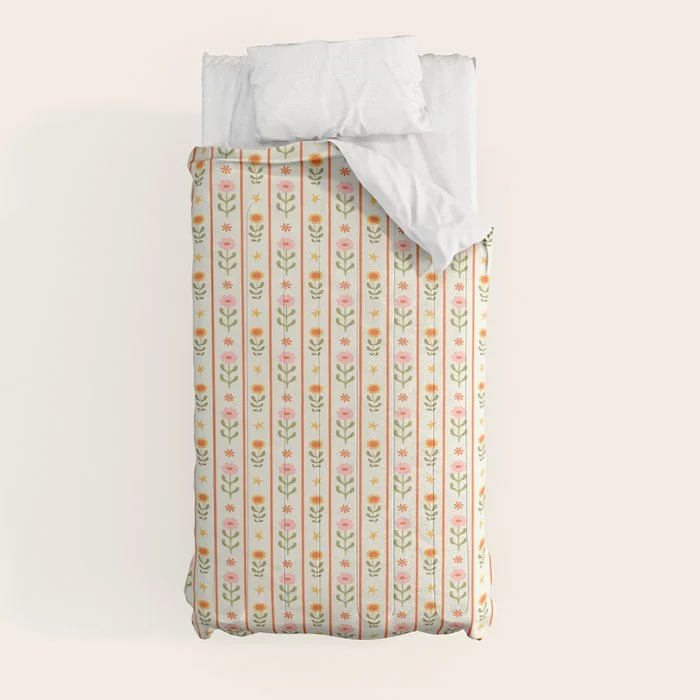 Vintage geometric flower art pattern Comforter