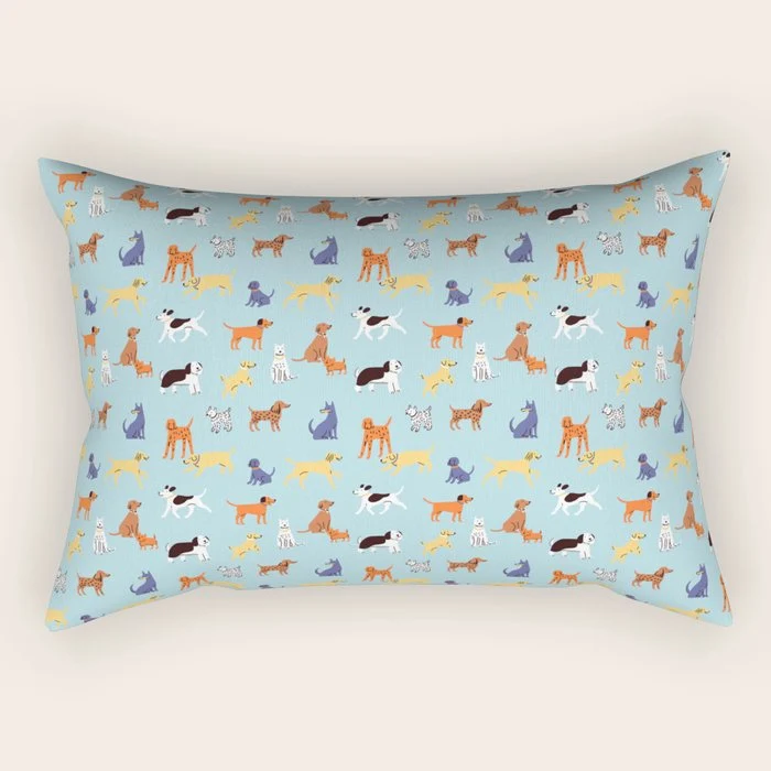 Funny dog animal cartoon art pattern Rectangular Pillow