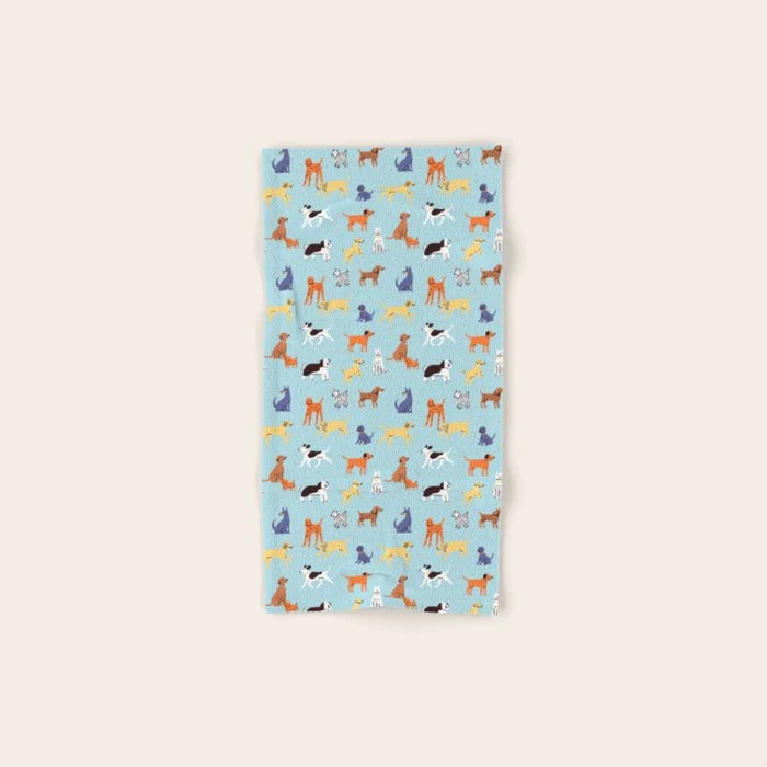 Funny dog animal cartoon art pattern Bath Towel
