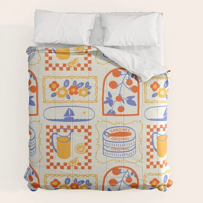 Summer vacation patchwork art pattern Comforter