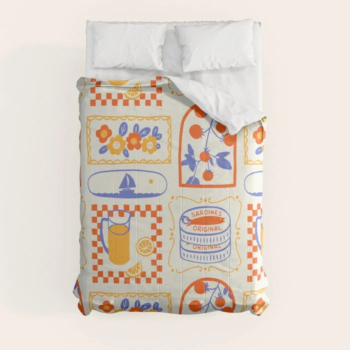 Summer vacation patchwork art pattern Comforter