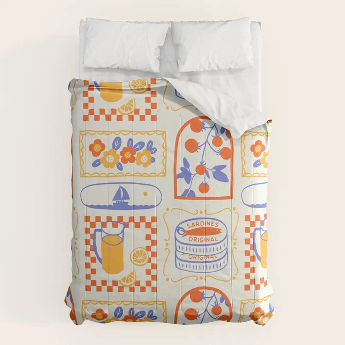 Summer vacation patchwork art pattern Comforter