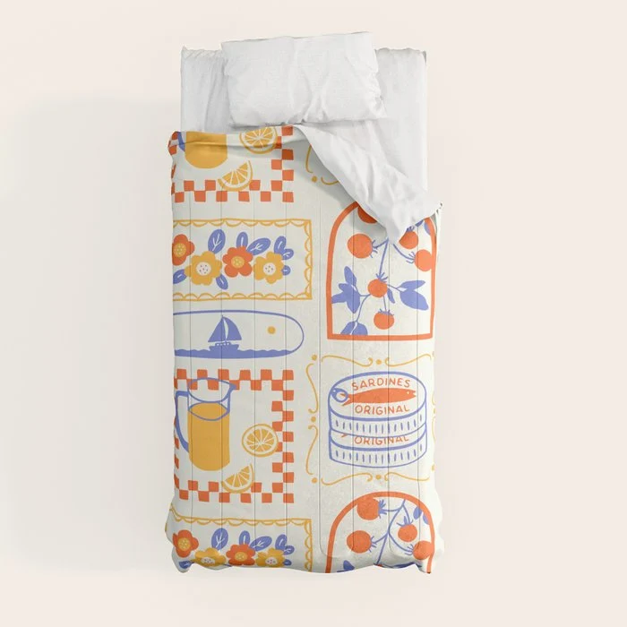 Summer vacation patchwork art pattern Comforter