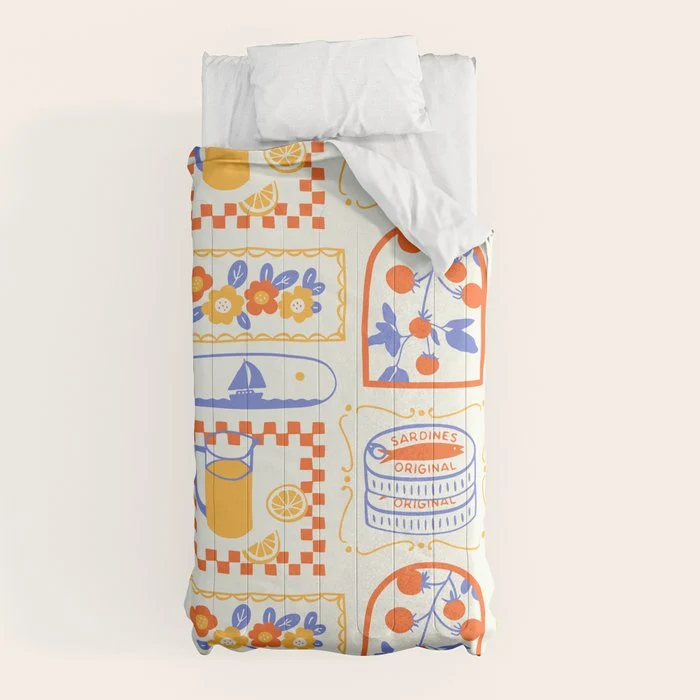 Summer vacation patchwork art pattern Comforter