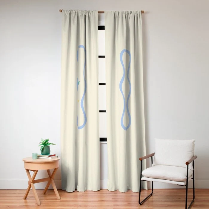 Catch of the Day - Playful Retro Sardine in fun stripes and dots Window Curtain