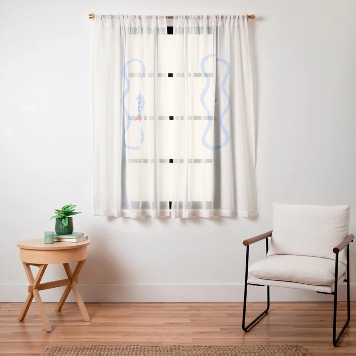 Catch of the Day - Playful Retro Sardine in fun stripes and dots Window Curtain