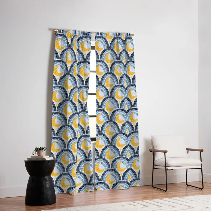Mediterranean Moonlight Mosaic Window Curtain