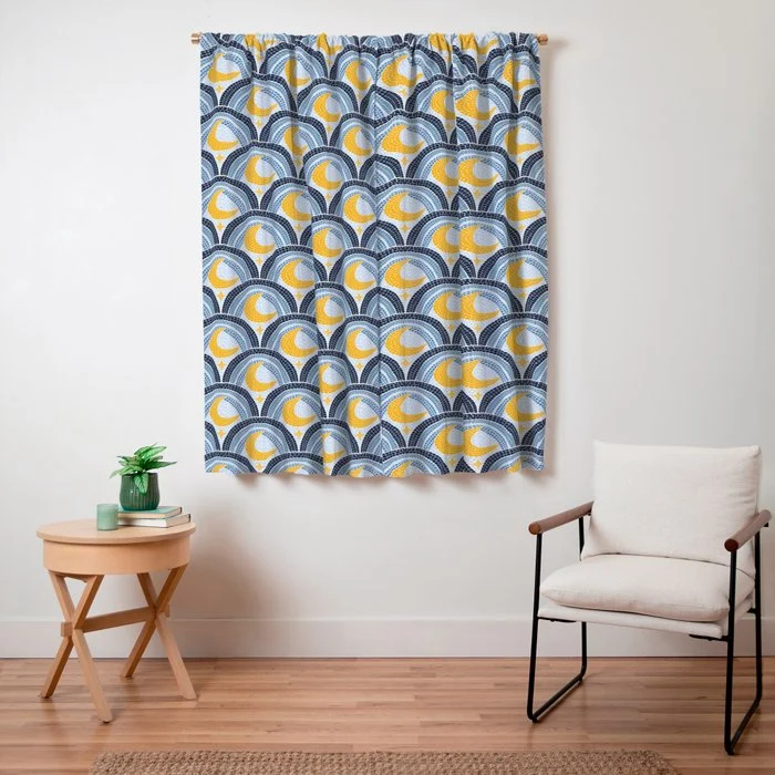 Mediterranean Moonlight Mosaic Window Curtain