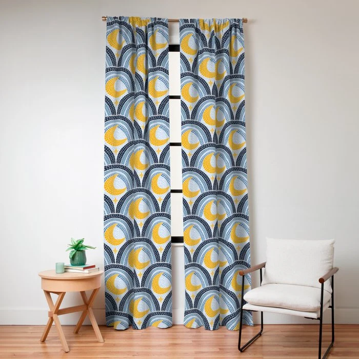 Mediterranean Moonlight Mosaic Window Curtain