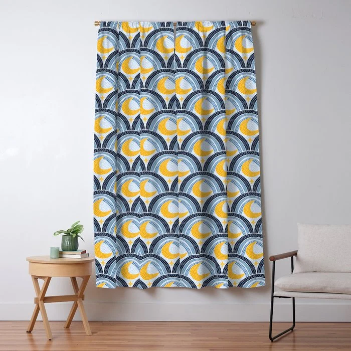 Mediterranean Moonlight Mosaic Window Curtain