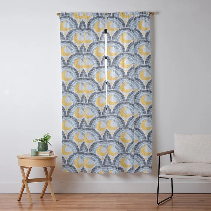 Mediterranean Moonlight Mosaic Window Curtain
