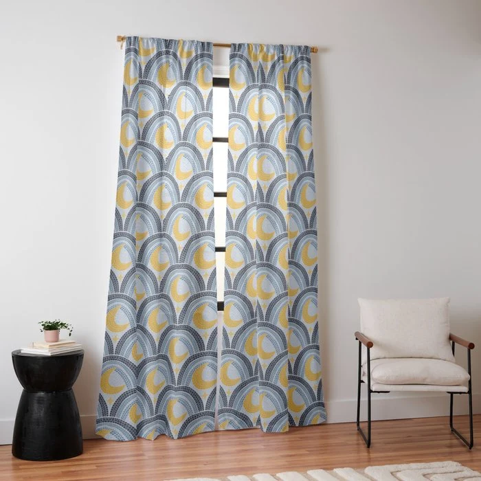 Mediterranean Moonlight Mosaic Window Curtain
