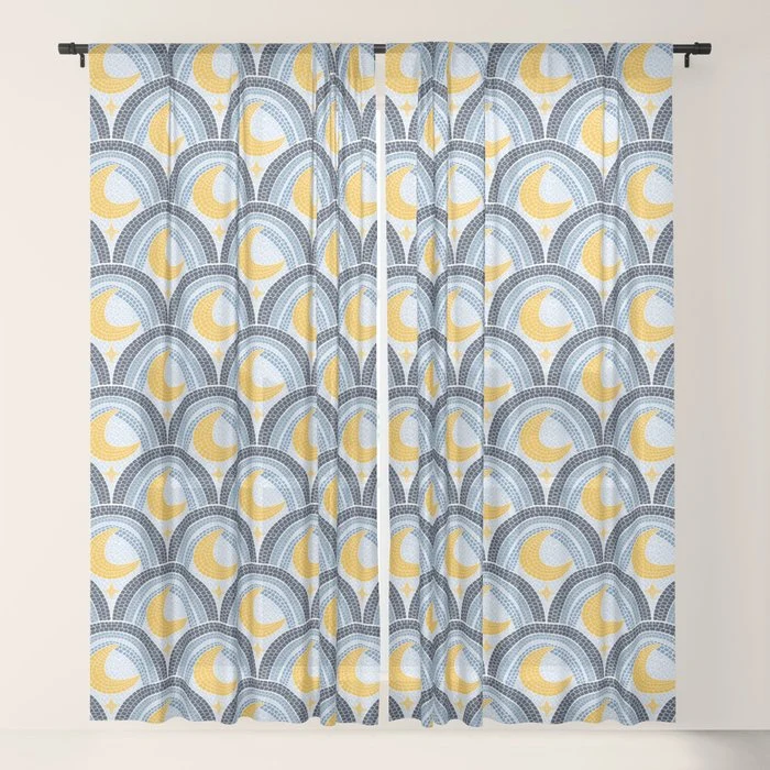 Mediterranean Moonlight Mosaic Window Curtain