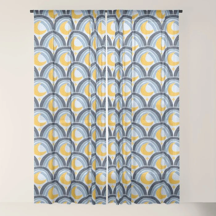 Mediterranean Moonlight Mosaic Window Curtain