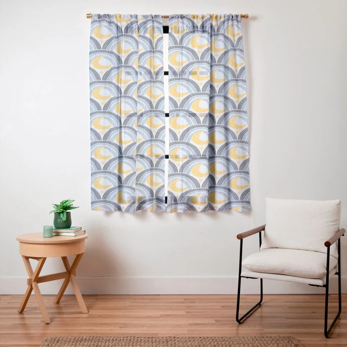 Mediterranean Moonlight Mosaic Window Curtain