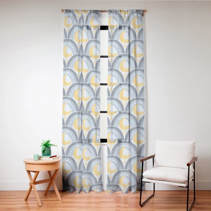Mediterranean Moonlight Mosaic Window Curtain