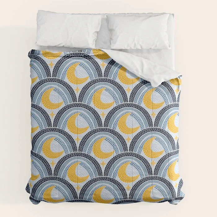 Mediterranean Moonlight Mosaic Comforter