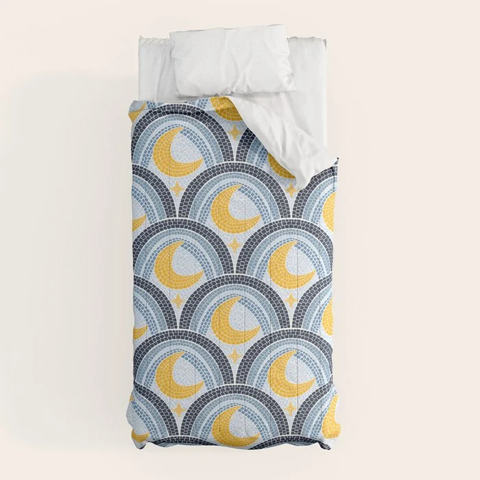 Mediterranean Moonlight Mosaic Comforter