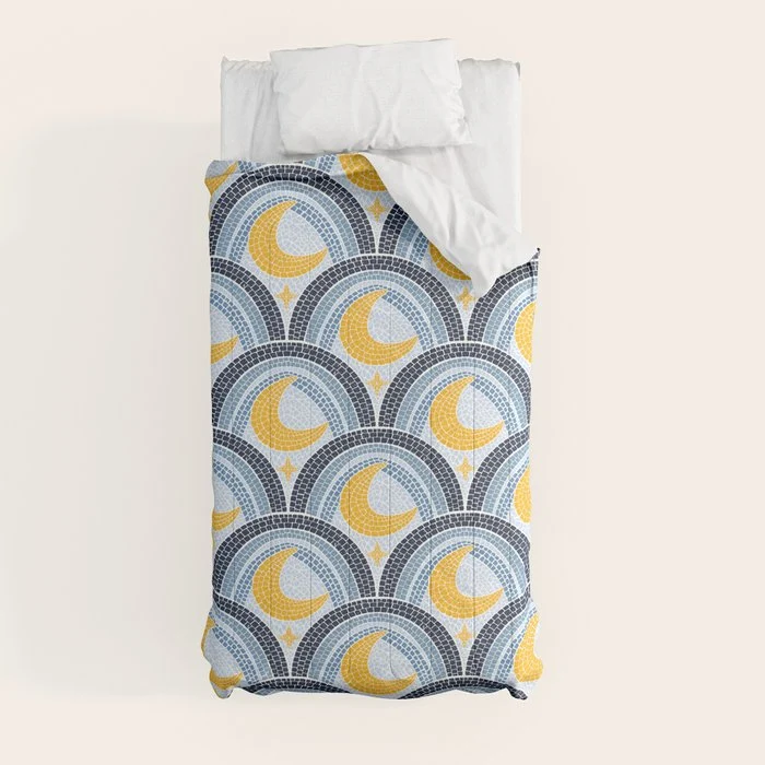 Mediterranean Moonlight Mosaic Comforter