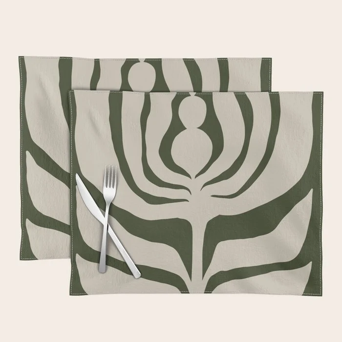 Night Bloom - Green Placemat