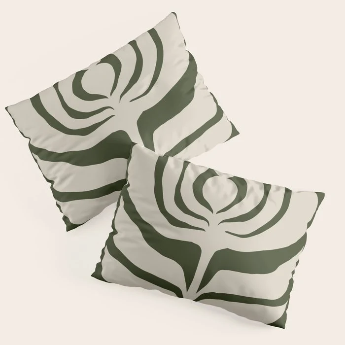 Night Bloom - Green Pillow Sham