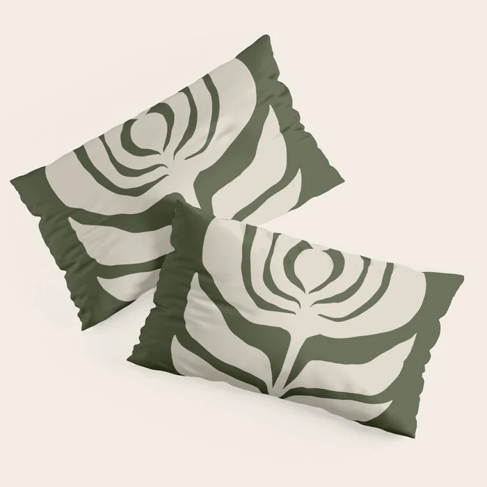 Night Bloom - Green Pillow Sham