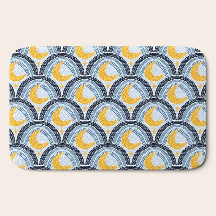 Mediterranean Moonlight Mosaic Bath Mat