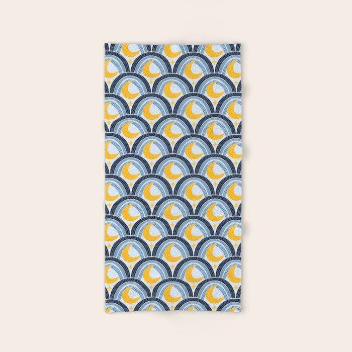 Mediterranean Moonlight Mosaic Bath Towel